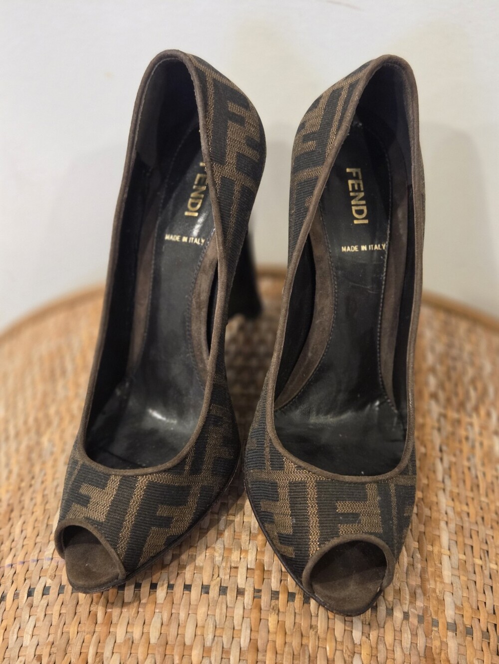 Fendi Zucca FF Print Wedge Pumps